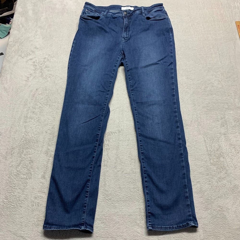 Brax‎ Feel Good Blue Planet Mary Stretch Dark Wash Blue Jeans Womens 34 x 31